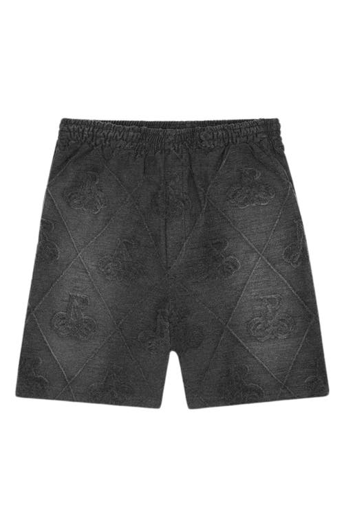 Shop Represent Textured Logo Knit Shorts In Jet Black