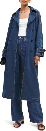 Alexander McQueen Men's blue denim trench coat