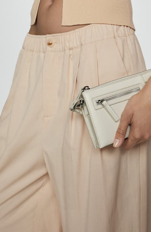 Shop Mango Pleated Straight Leg Pants In Beige