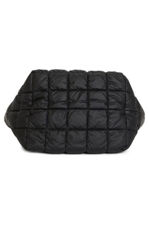 Shop Veecollective Medium Porter Water Repellent Quilted Tote In Matt Black