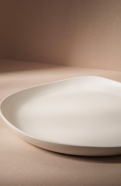 Gharyan Stoneware Stoneware Round Serving Platter In White