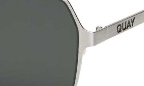 Shop Quay Backstage Pass 52mm Aviator Sunglasses In Silver/smoke Polarized