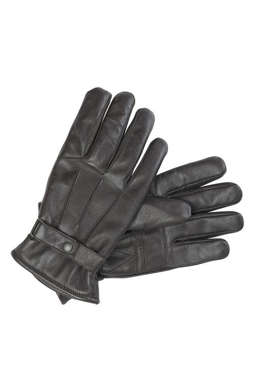 Barbour Burnished Leather Gloves in Dark Brown at Nordstrom, Size Small