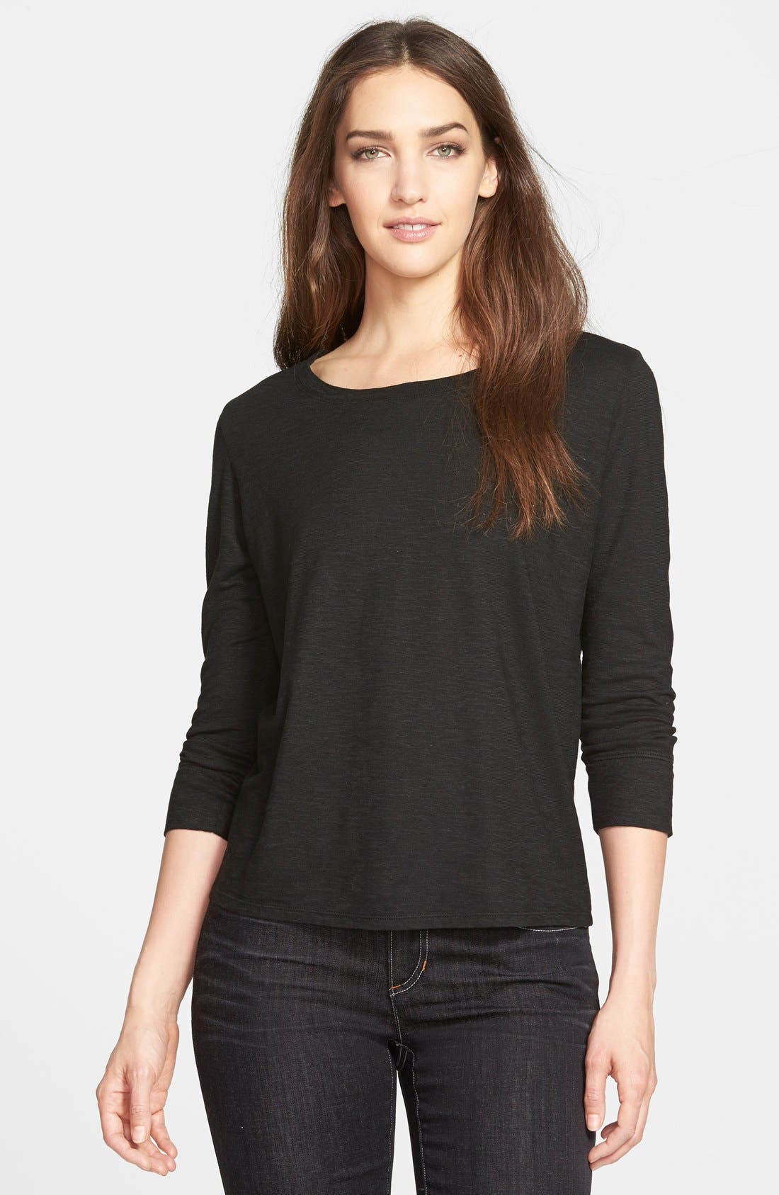 Eileen Fisher Hemp & Organic Cotton Ballet Neck Top Nordstrom