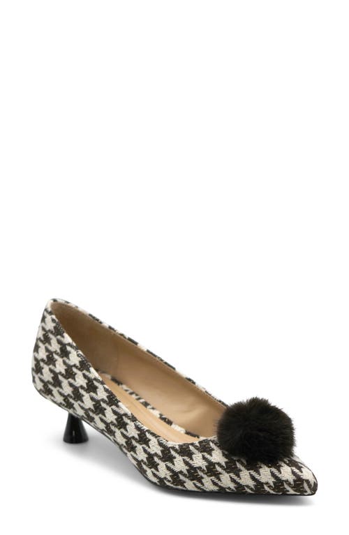 Shop Charles By Charles David Amon Pointed Toe Kitten Heel Pump In Dark Brown White