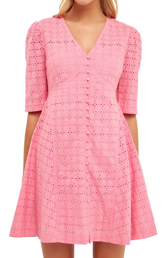 ENGLISH FACTORY ENGLISH FACTORY BRODERIE LACE MINIDRESS 