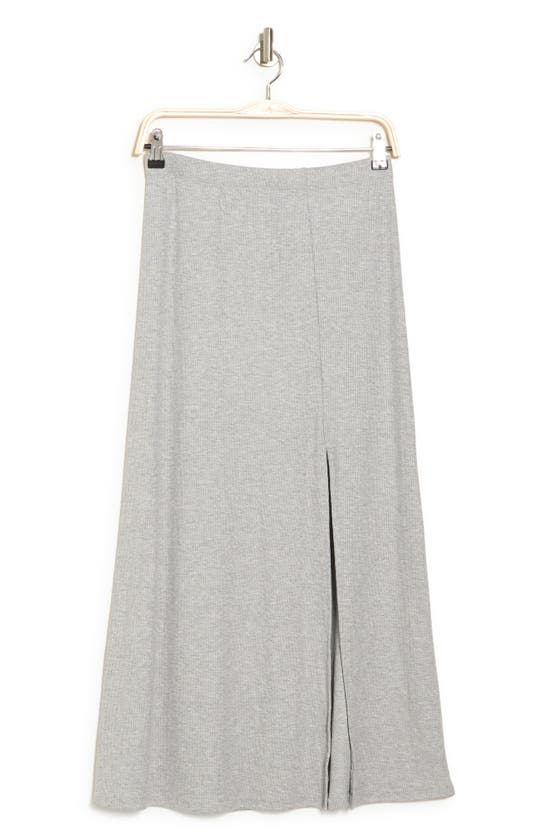 Go Couture Side Slit Maxi Skirt In Charcoal