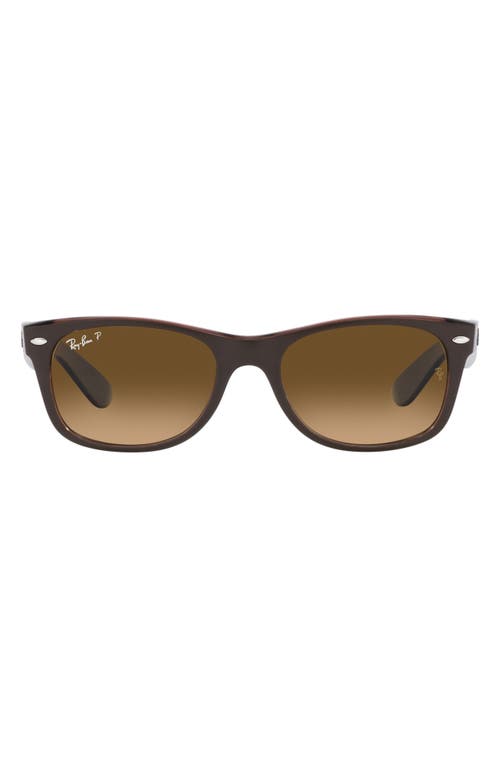 Ray-Ban 55mm Gradient Polarized Square Sunglasses in Trans Brown at Nordstrom