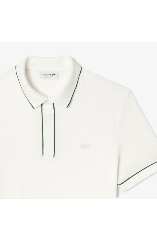 Shop Lacoste Regular Fit Tipped Piqué Polo In 001 Blanc