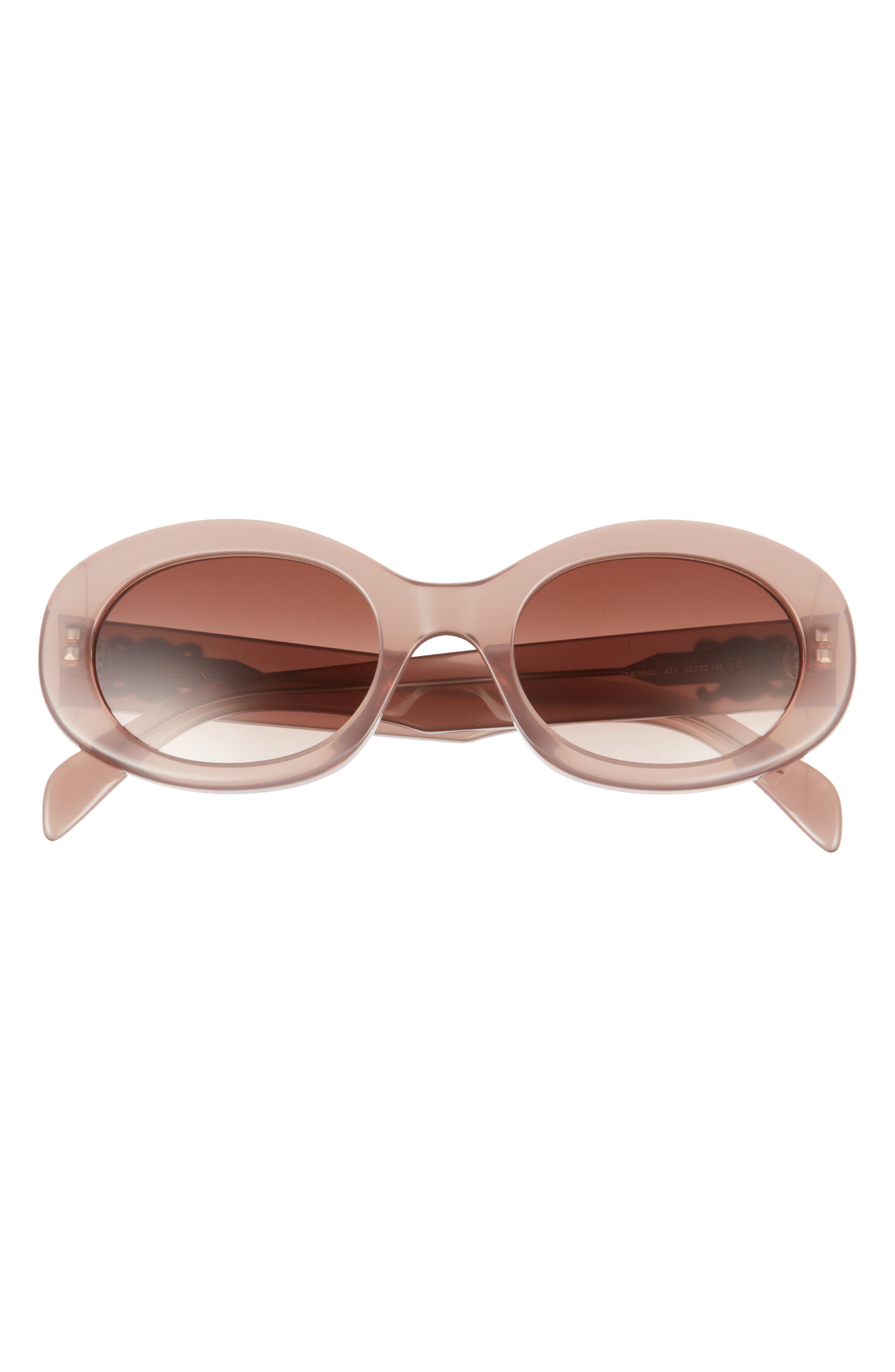 CELINE Triomphe 52mm Gradient Oval Sunglasses in Shiny Light Brown /Brown