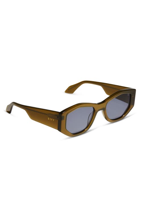 Shop Diff Zoe 52mm Polarized Oval Sunglasses In Rich Olive