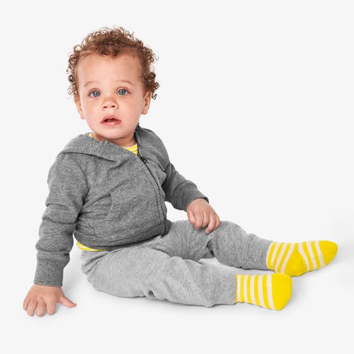 Primary The Baby Zip Hoodie In Heather Storm Gray