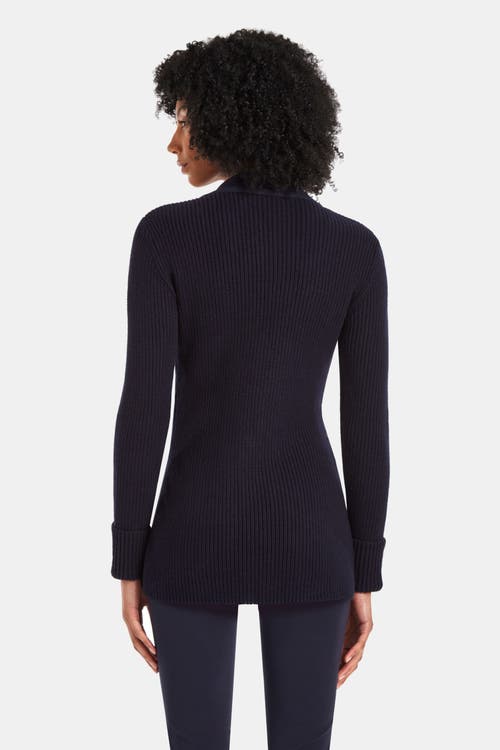 Capsule 121 Women's Lovell Peaked Rib-knit Blazer In Navy