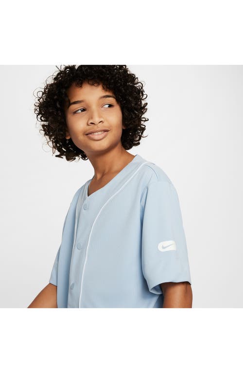 Shop Nike Kids' Athletics Dri-fit Baseball Jersey In Armory Blue/white