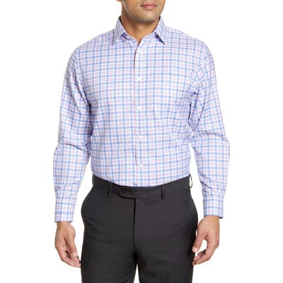 Nordstrom Shop Smartcare Traditional Fit Plaid Dress Shirt - Pink
