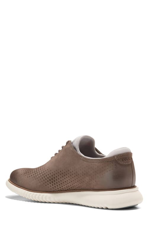 Cole Haan Men's 2.zerøgrand Lace-up Laser Wingtip Oxford Shoes In Chocolate Truffle/ivory