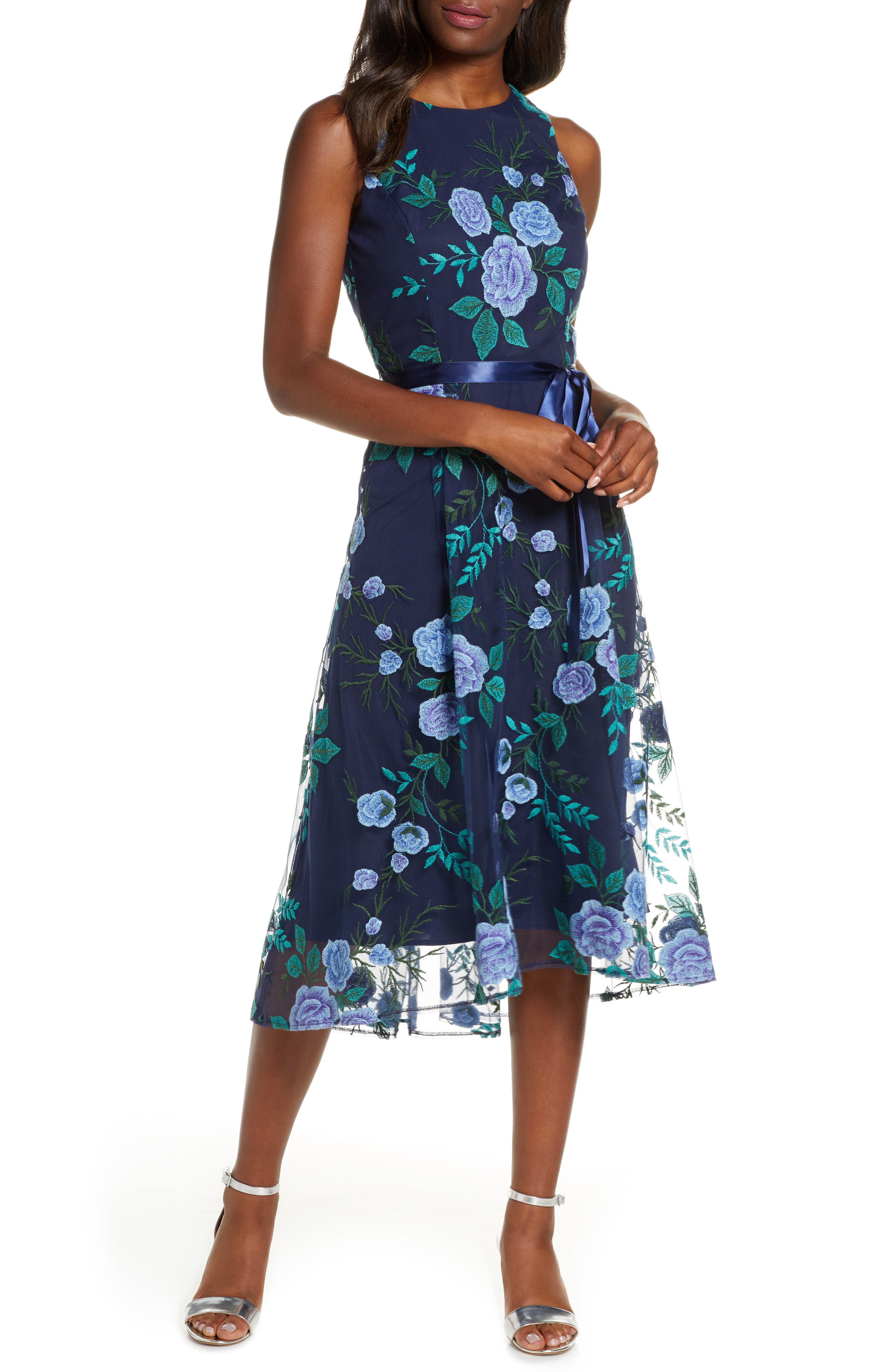Tahari Floral Embroidered Dress Outlet ...