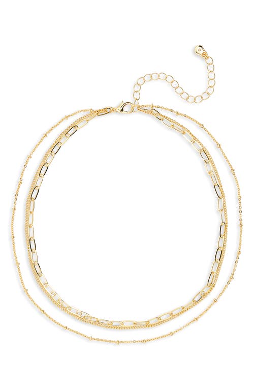 Shop Bp. Delicate Layered Chain Necklace In 14k Gold Dipped