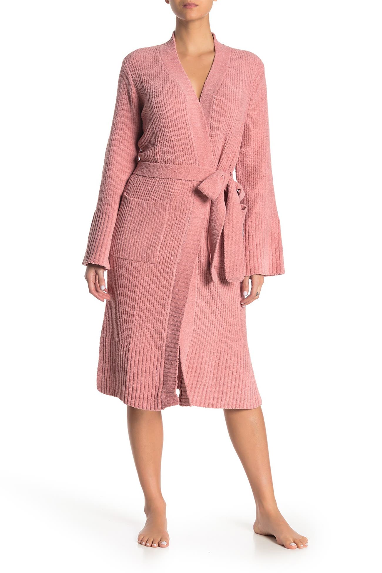 N Natori Solid Ribbed Plush Robe Nordstrom Rack