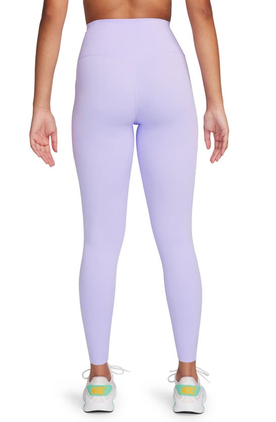 Shop Nike Universa Medium Support High Waist 7/8 Leggings In Lilac Bloom/ Black