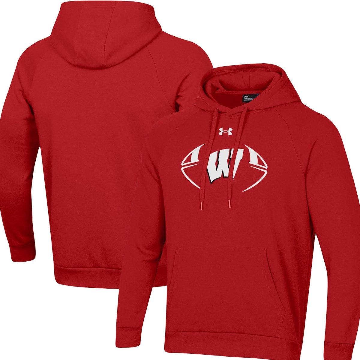 Medium Red Under Armour Adult NCAA Mens Fleece Hood