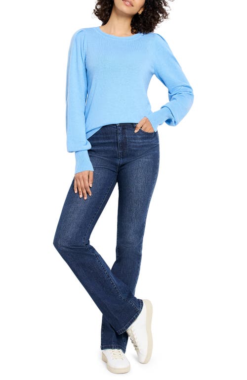 Shop Nic + Zoe Nic+zoe Pleat Shoulder Sweater In Bluebird