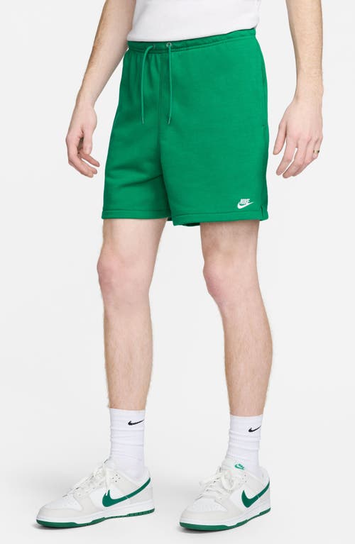Shop Nike Club French Terry Flow Shorts In Malachite/malachite/white