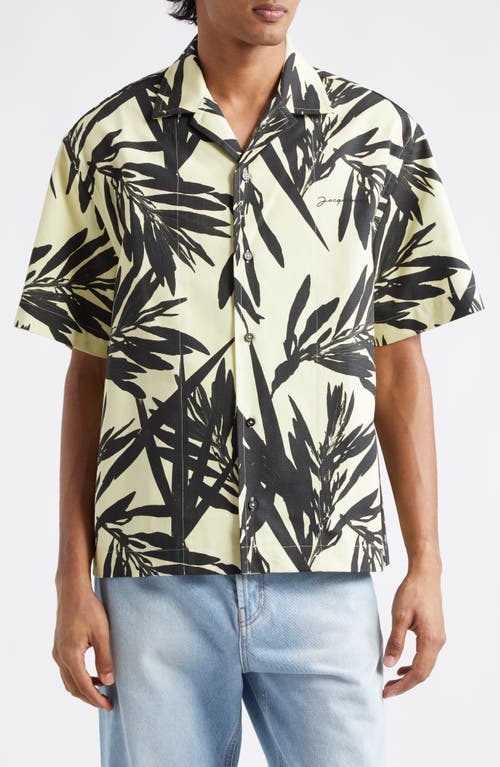 JACQUEMUS JACQUEMUS LA CHEMISE JEAN FOLIAGE PRINT BOWLING SHIRT 