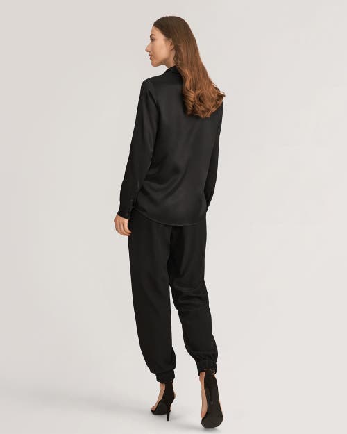 Shop Lilysilk Basic Concealed Placket Silk Shirt In Black