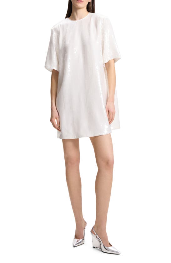 Shop Theory Sequin Embellished T-shirt Dress In White