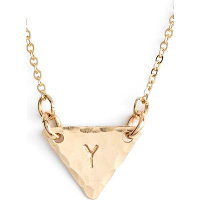 Nashelle 14K-Gold Fill Initial Triangle Necklace
