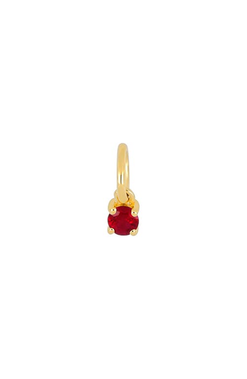 Ef Collection Birthstone Charm In Yellow Gold/ruby