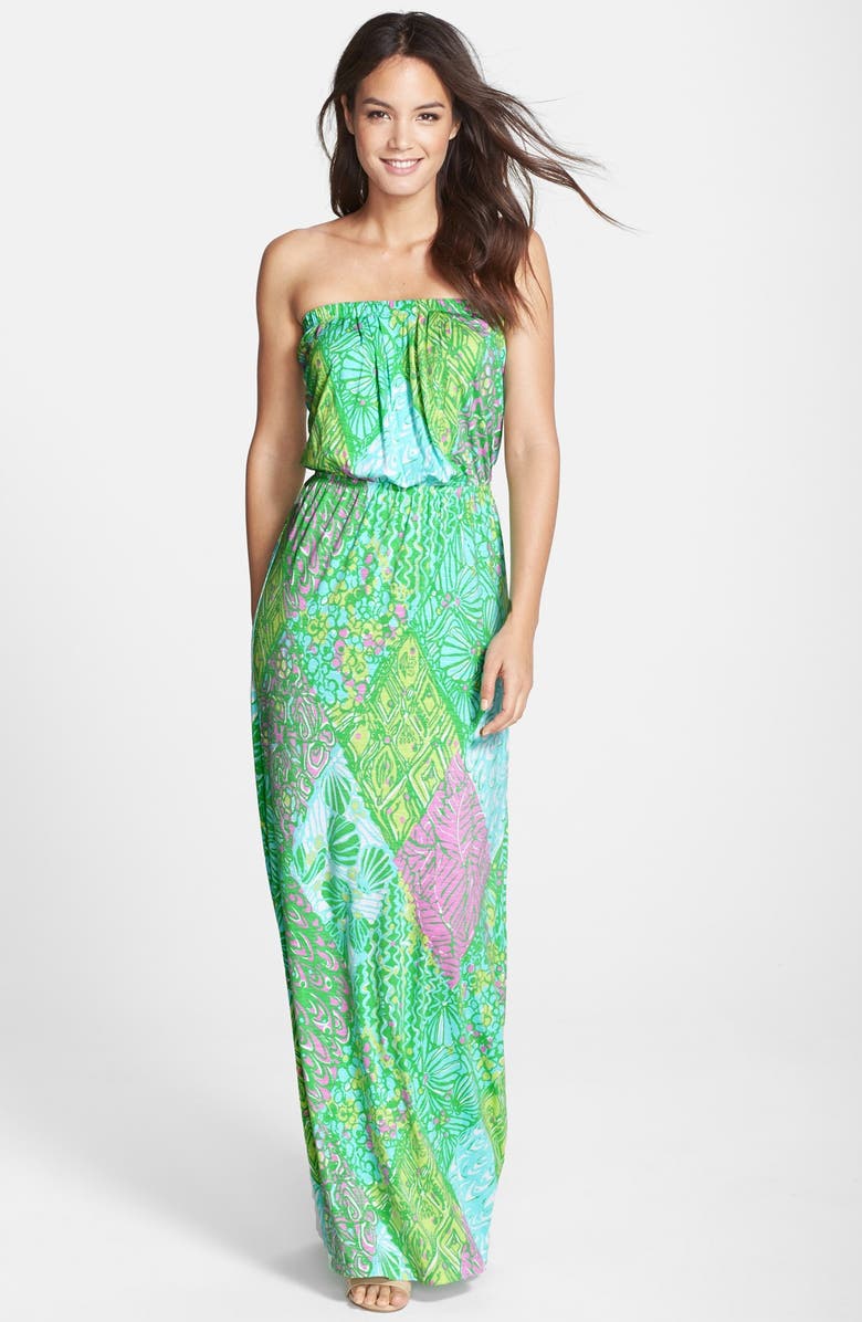 Lilly Pulitzer® Print Jersey Strapless Blouson Maxi Dress | Nordstrom