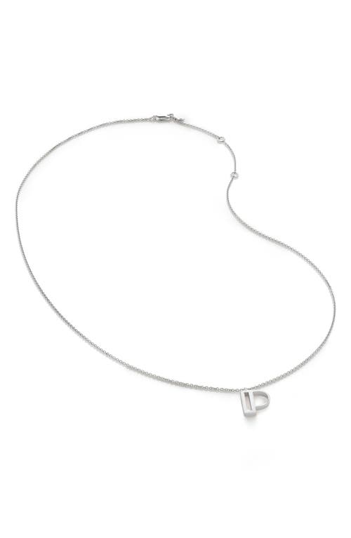 Monica Vinader Initial Pendant Necklace in Sterling Silver - P 