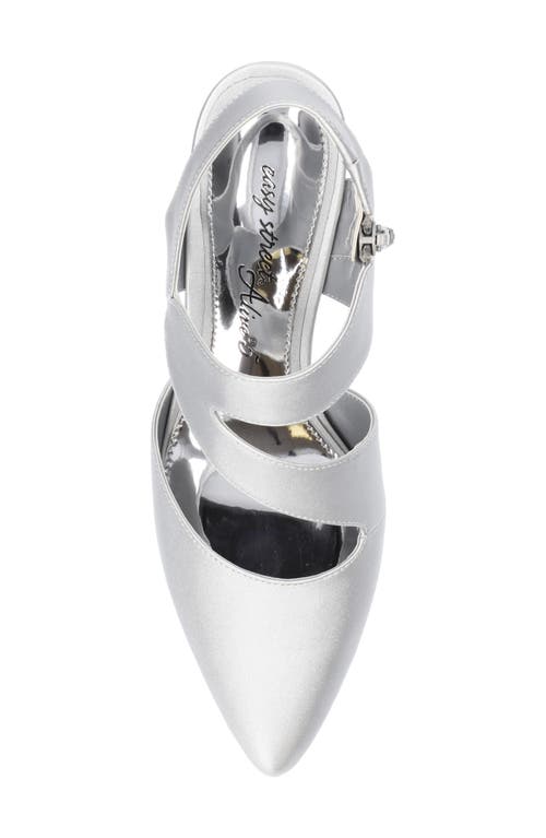 Shop Easy Street Venue Strappy Pump In Silver Satin/gore