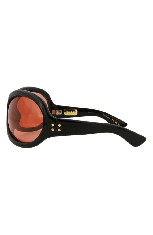 Gucci Novelty 77mm Oversize Shield Sunglasses In Black Black Red