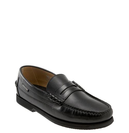 'Cap Vert' Penny Loafer in Black Leather