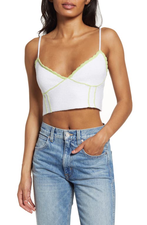 PacSun Out & About Knit Bustier Crop Top in White