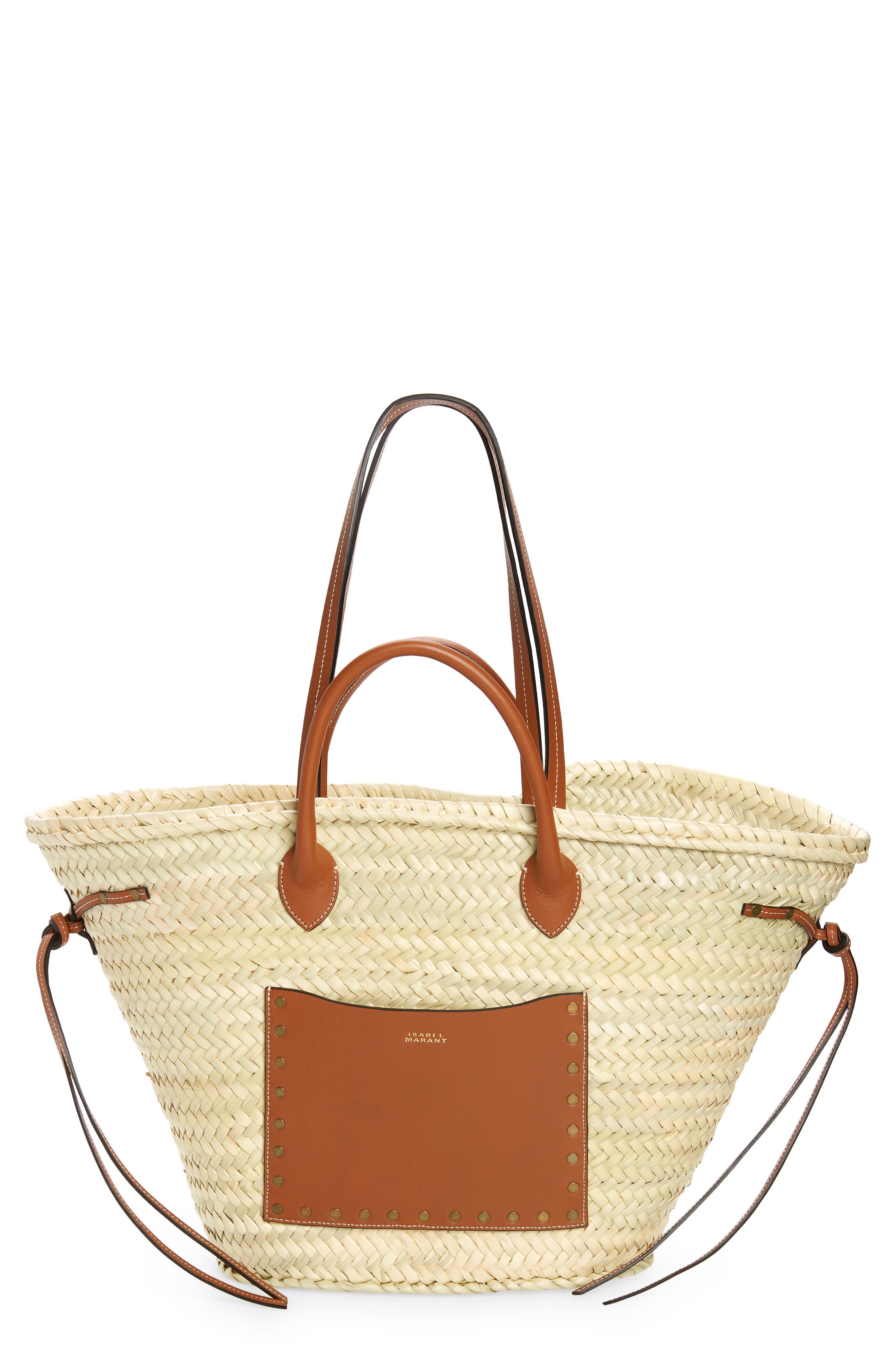 Isabel Marant Cadix Straw & Leather Tote Bag