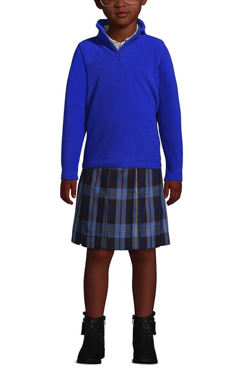 Shop Lands' End School Uniform Kids Lightweight Fleece Quarter Zip Pullover In Cobalt