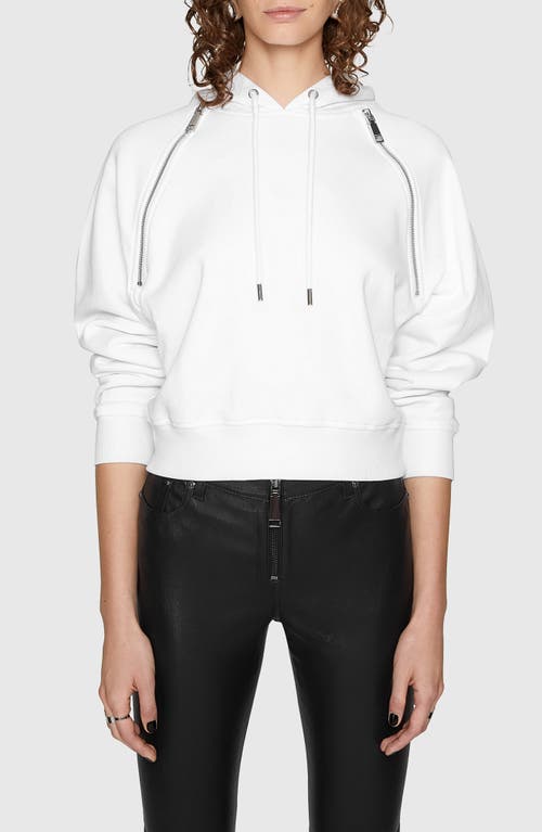 Shop Rebecca Minkoff Dani Zip Hoodie In Bright White