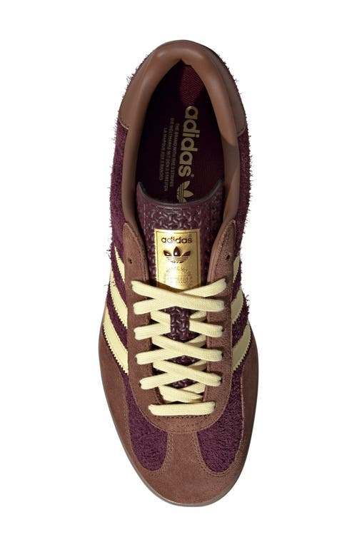 Adidas Originals Gazelle Indoor "maroon/almost Yellow/preloved Brown" Sneakers In Maroon/yellow/brown