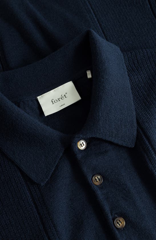 Shop Forét Astern Oversize Wool Blend Polo Sweater In Navy