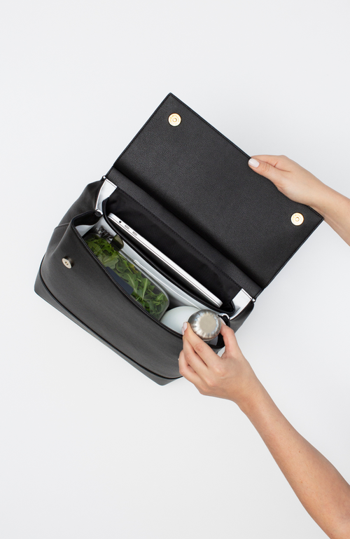 Modern Picnic The Grained Vegan Leather Backpack In Black
