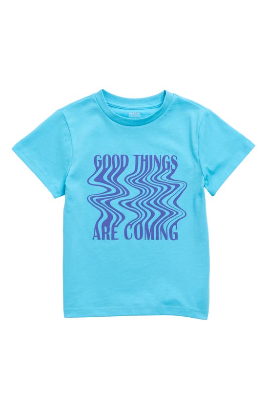 Harper Canyon Kids' Short Sleeve T-shirt In Blue Button Good Things
