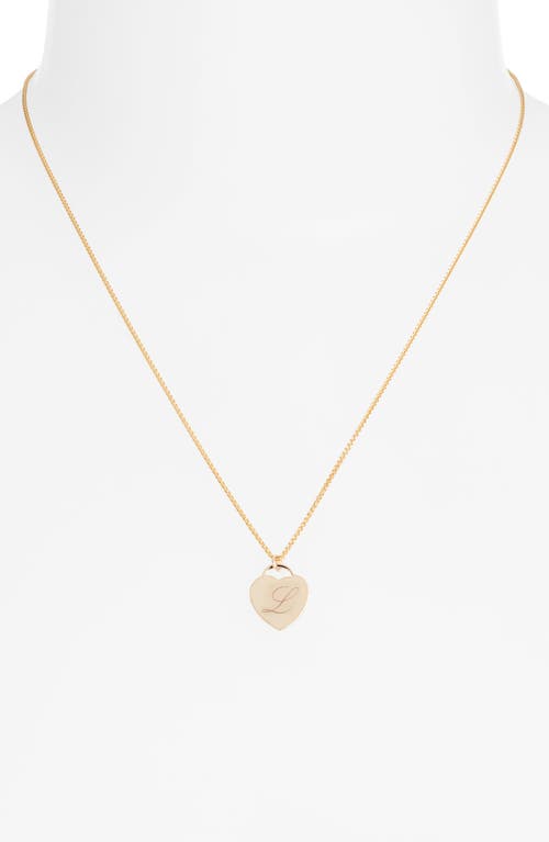 Set & Stones Alice Initial Heart Pendant Necklace In Gold/l