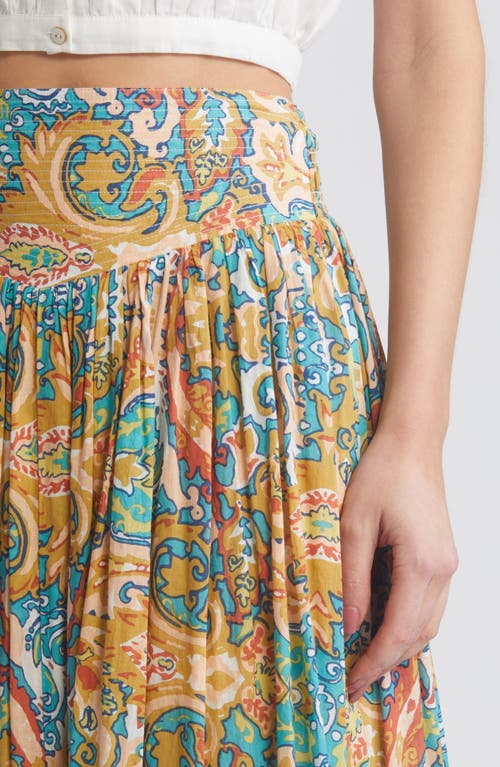 Shop Cleobella Raelynn Print Organic Cotton Maxi Skirt In Las Palmas Print