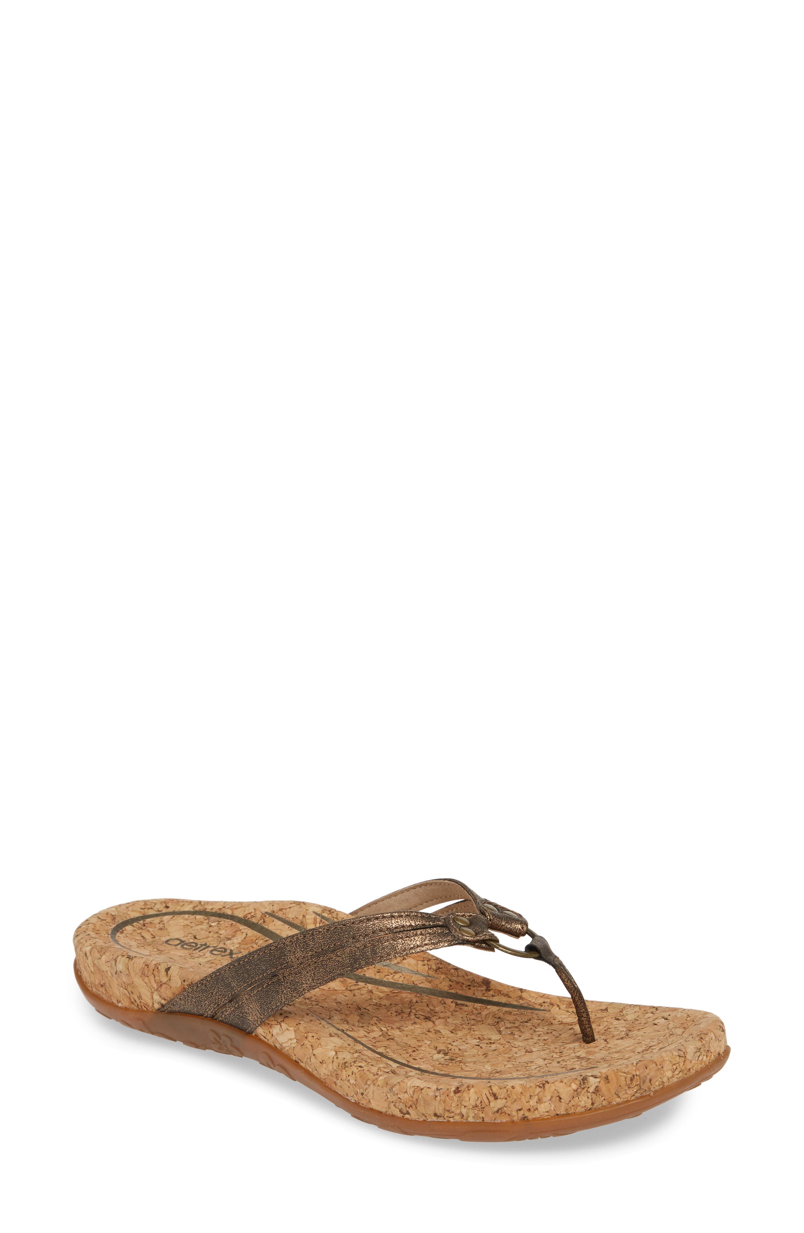 Aetrex Taylor Flip Flop, Brown