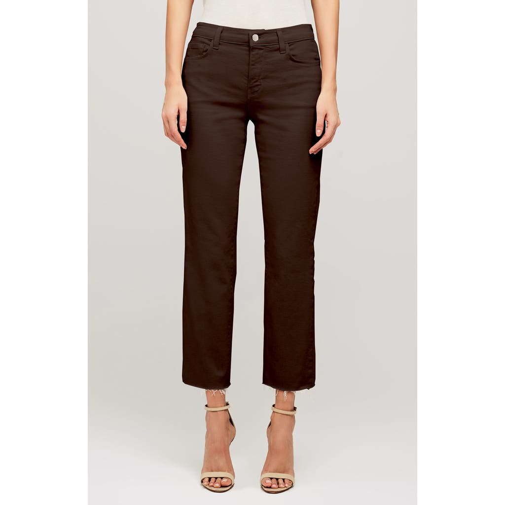 L Agence Kendra Womens Crop Raw Hem Flare Jeans In Espresso