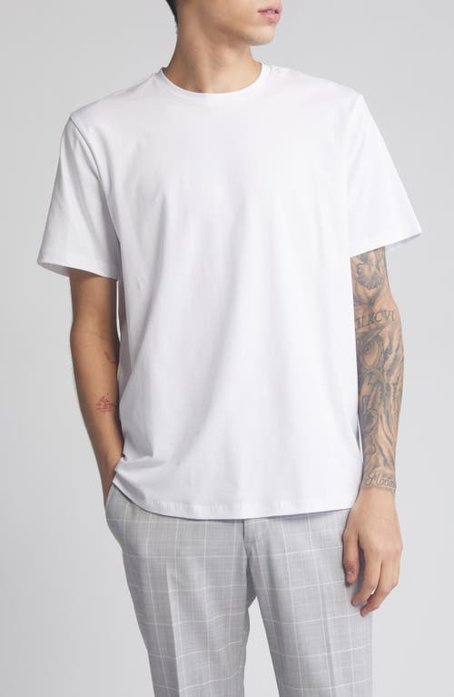Crewneck Stretch Cotton T-Shirt in White
